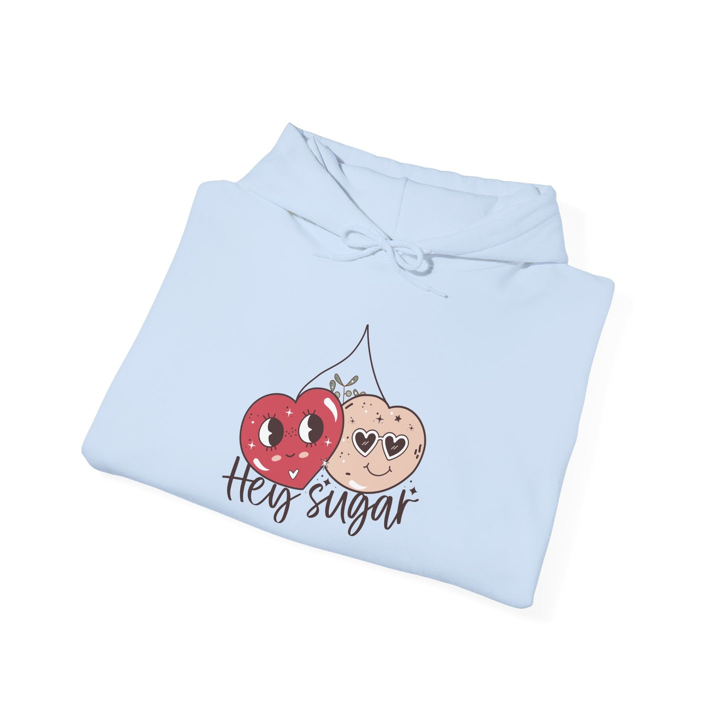 Valentine's Day Cute Cherries Hoodie, Couple Matching Sweatshirt, Hey Sugar Heart Eyes Jumper, Comfy Unisex Pullover, Casual Gift for Him