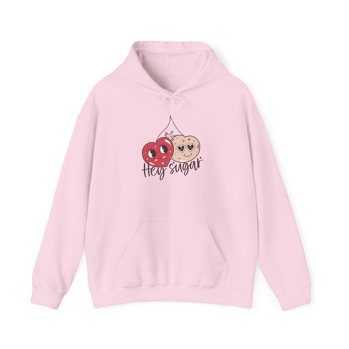 Valentine's Day Cute Cherries Hoodie, Couple Matching Sweatshirt, Hey Sugar Heart Eyes Jumper, Comfy Unisex Pullover, Casual Gift for Him