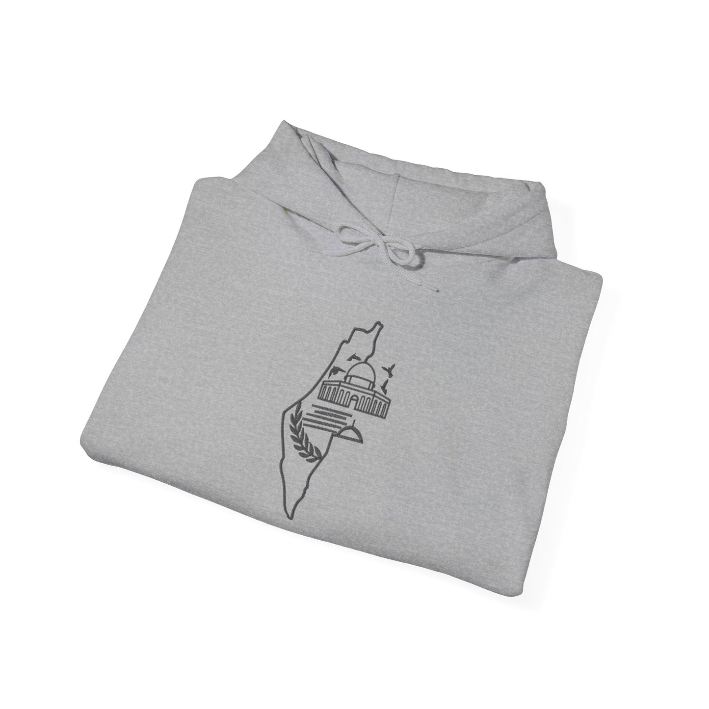 Palestine Map Embroidered Hoodie - Unisex Sweatshirt, Palestinian Flag Pullover, Middle East Arabic Clothing, Political Statement Jumper,