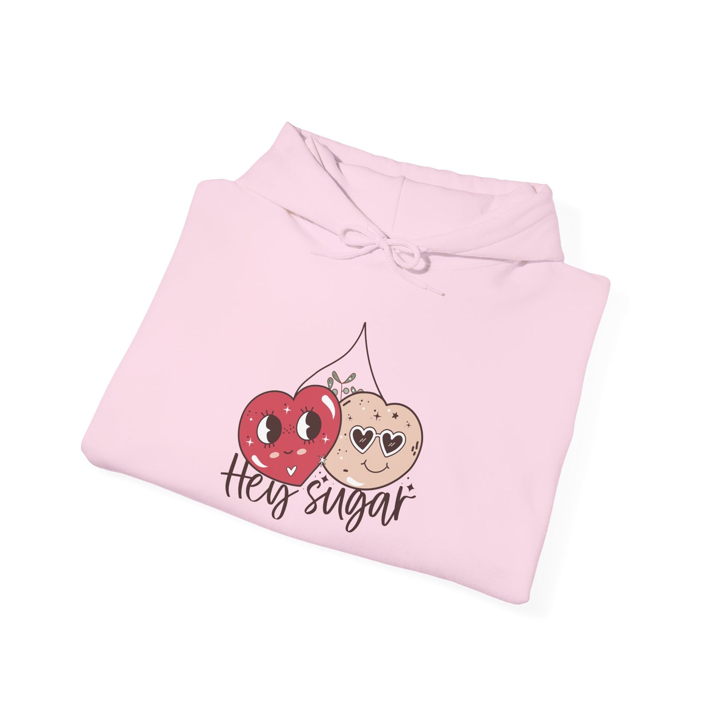 Valentine's Day Cute Cherries Hoodie, Couple Matching Sweatshirt, Hey Sugar Heart Eyes Jumper, Comfy Unisex Pullover, Casual Gift for Him