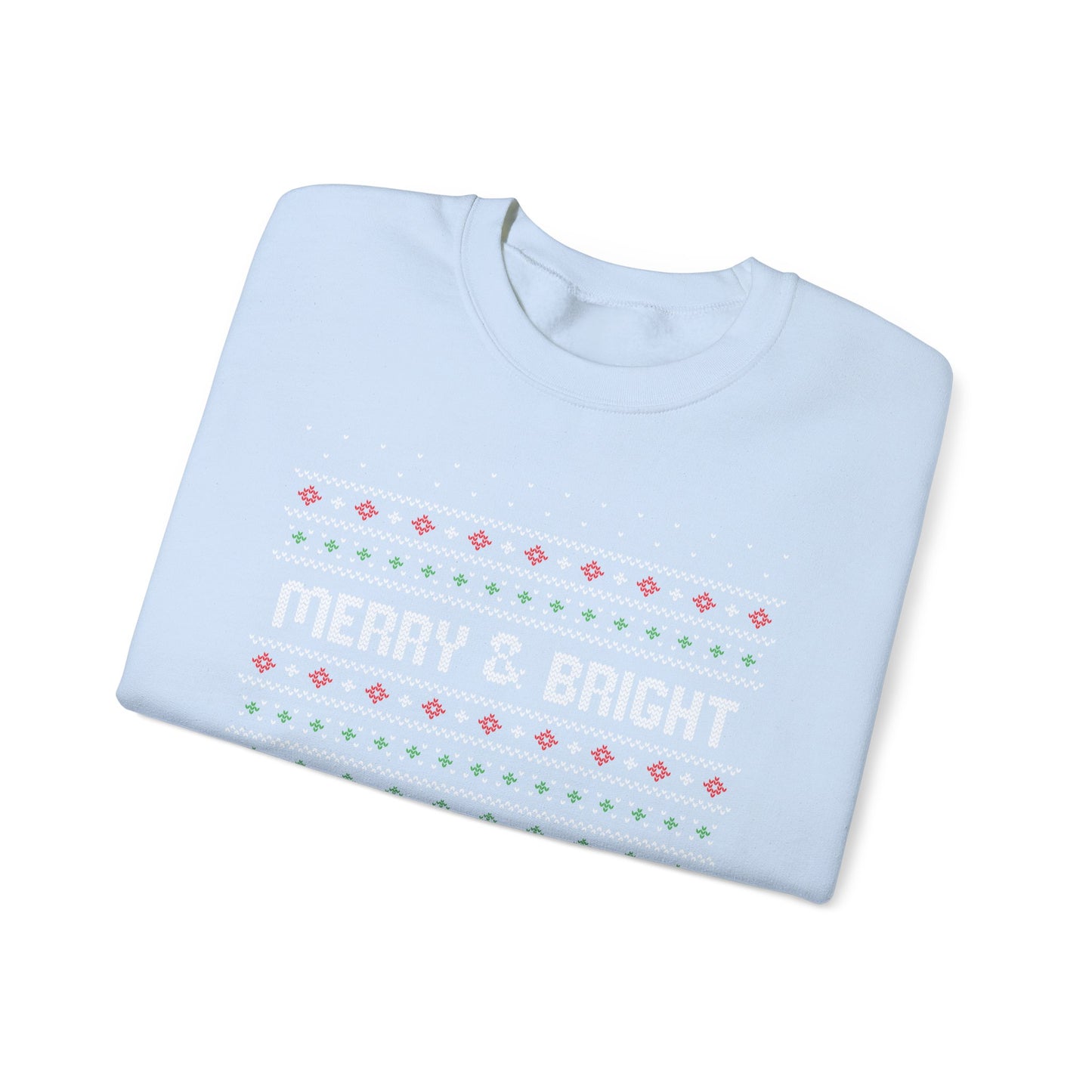 Christmas Crewneck Sweatshirt - Cute Comfy Merry and Bright Ugly Sweater
