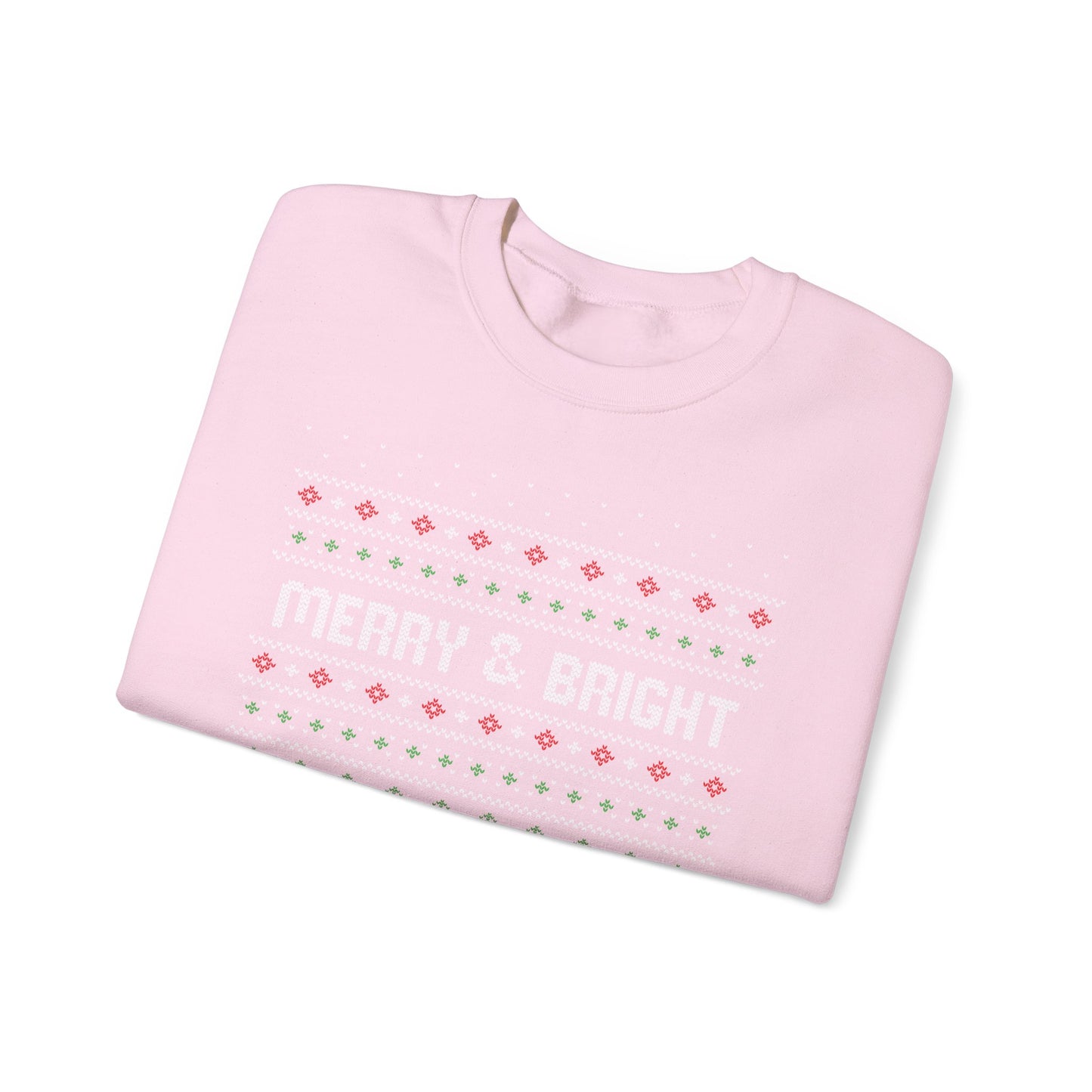 Christmas Crewneck Sweatshirt - Cute Comfy Merry and Bright Ugly Sweater