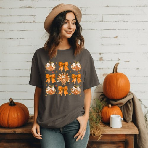 Brushstroke Pumpkins, Bows, and Turkey