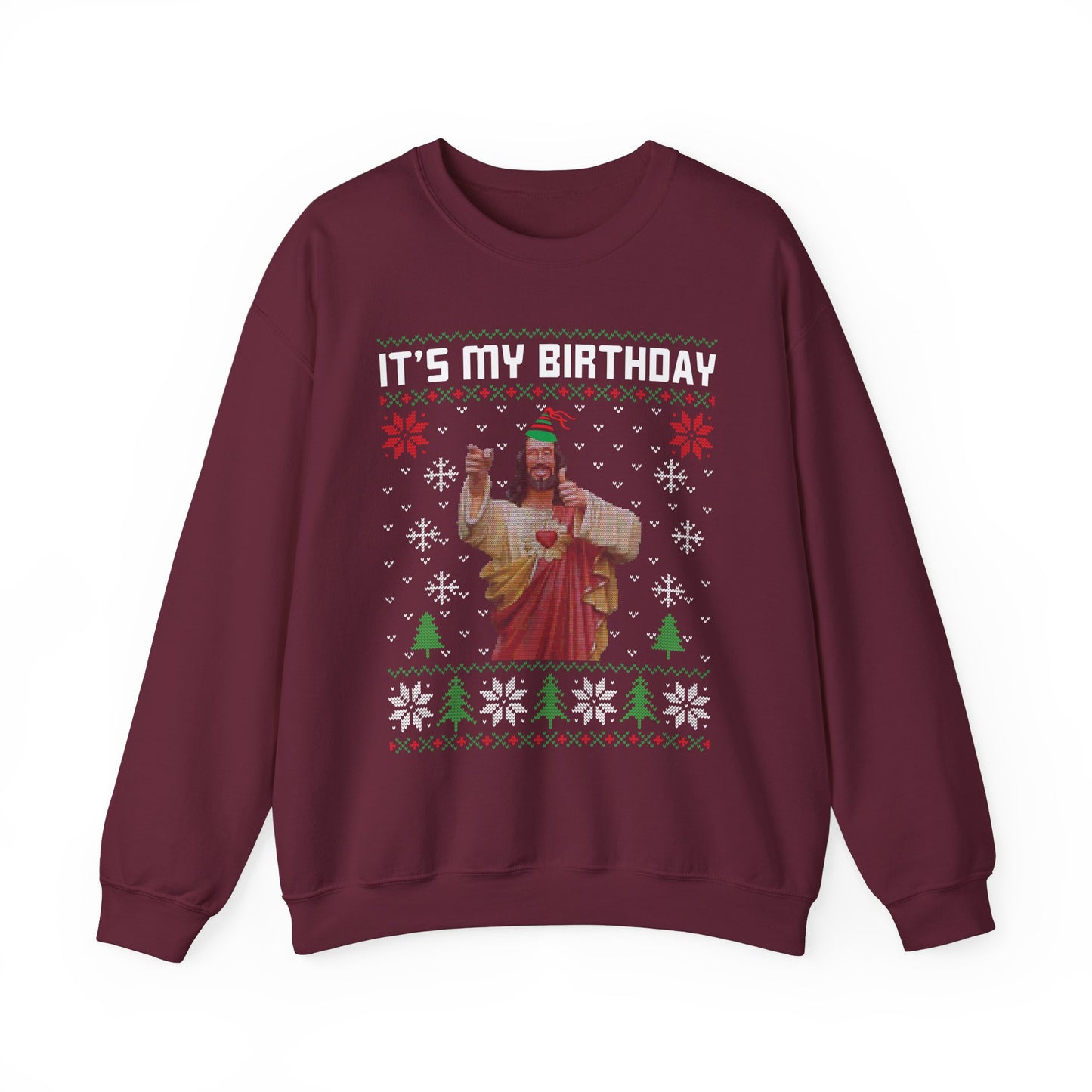 Crewneck Sweatshirt - 'Christ It's My Birthday' Ugly Sweater