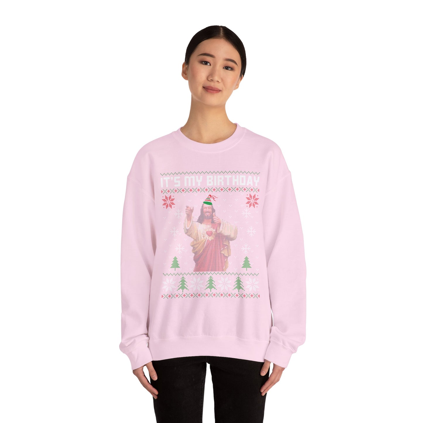 Crewneck Sweatshirt - 'Christ It's My Birthday' Ugly Sweater