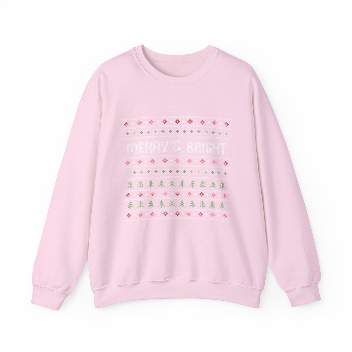 Christmas Crewneck Sweatshirt - Cute Comfy Merry and Bright Ugly Sweater
