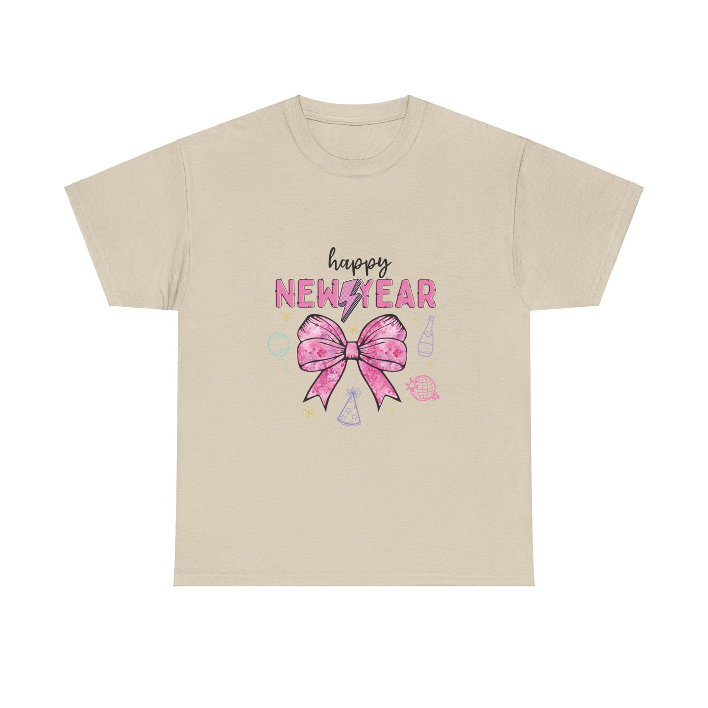 New Year Retro Tour Tshirt, Bows Party Tee, Confetti Fun Shirt, Unisex Heavy Cotton, Holiday Gift