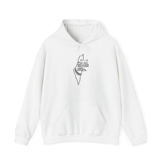 Palestine Map Embroidered Hoodie - Unisex Sweatshirt, Palestinian Flag Pullover, Middle East Arabic Clothing, Political Statement Jumper,
