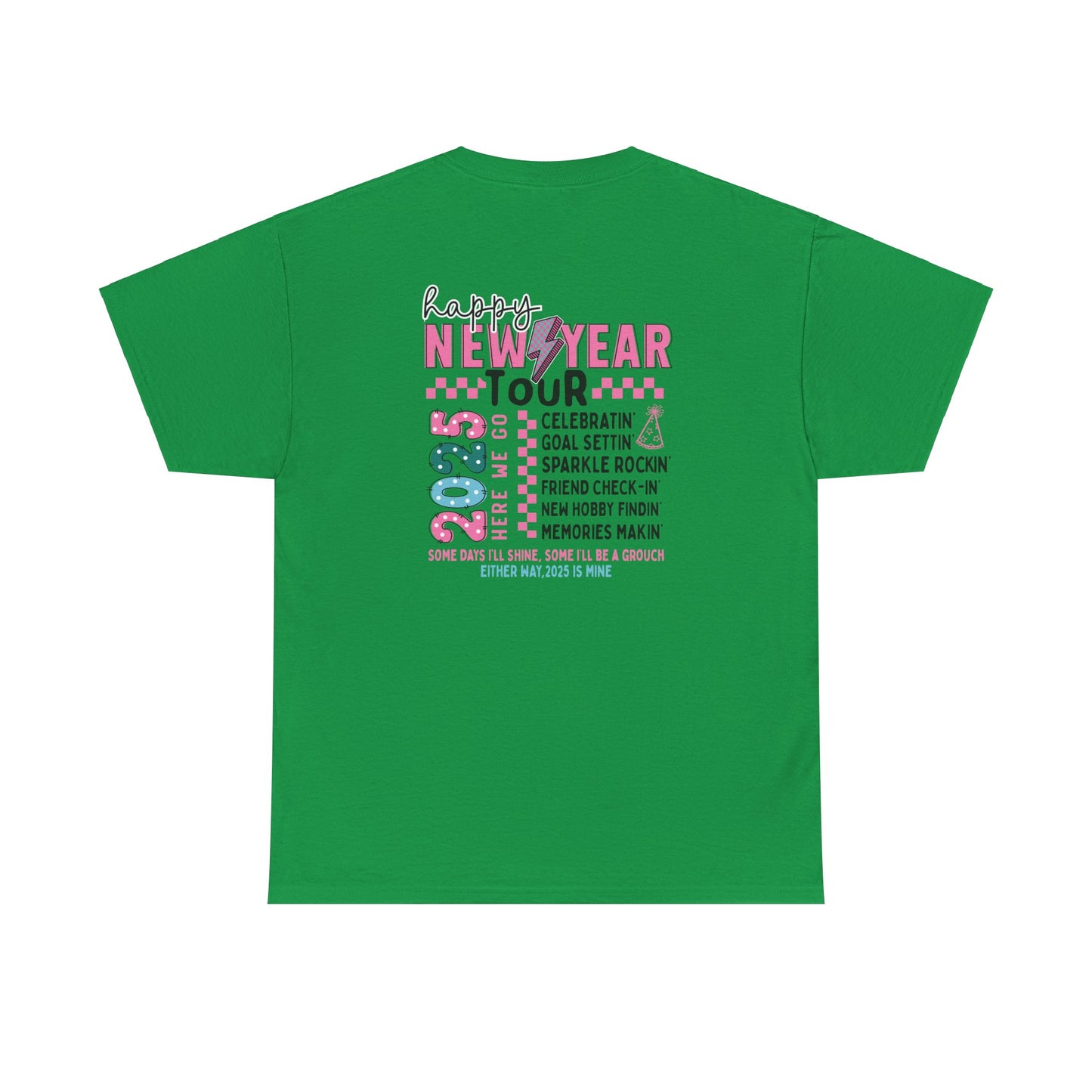 New Year Retro Tour Tshirt, Bows Party Tee, Confetti Fun Shirt, Unisex Heavy Cotton, Holiday Gift