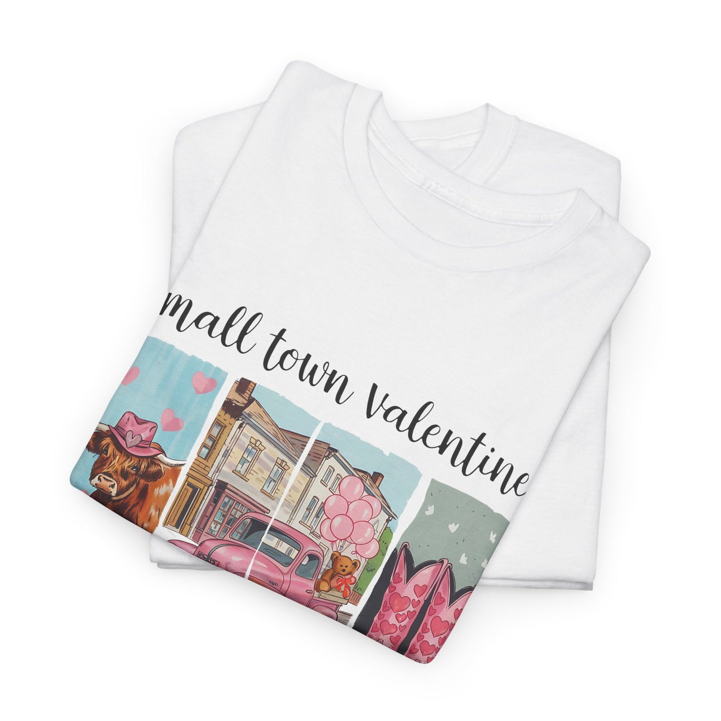 Valentine's Day Western Small Town Tee, Cute Cowgirl Pickup Truck Shirt, Pink Cowboy Boots, Unisex T-shirt, Southern Ranch Apparel, Vintage