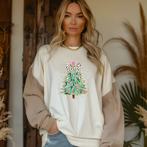 Brushstroke Christmas Tree with Glitter