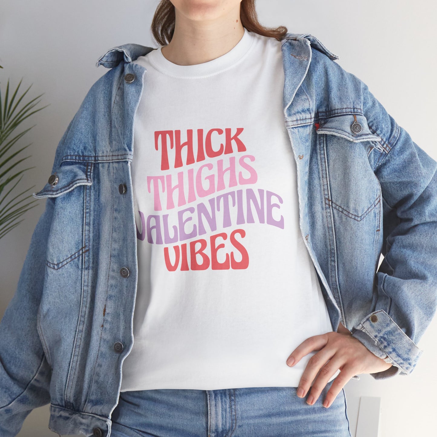 Thick Thigh Valentines Vibes Unisex Heavy Cotton Tee, Valentines Day T-Shirt, Casual Comfy Shirt, Thick Thigh Appreciation Top, Plus Size