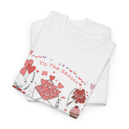 Valentines Day Love Note Unisex Tee, Heart Festive Valentine Season T-Shirt, Romantic Couple Gift Top, Cupid Holiday Shirt, Red Pink Love