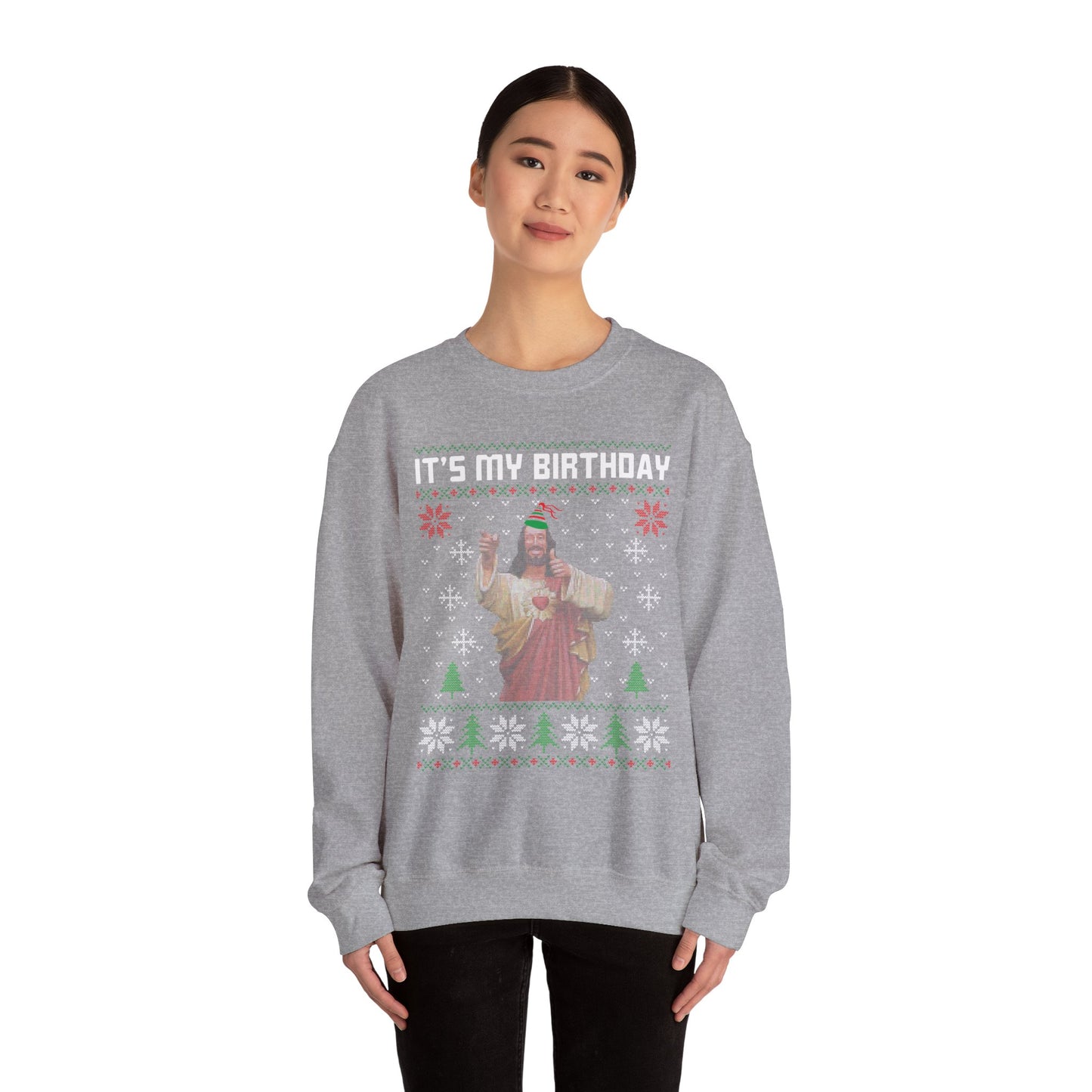 Crewneck Sweatshirt - 'Christ It's My Birthday' Ugly Sweater